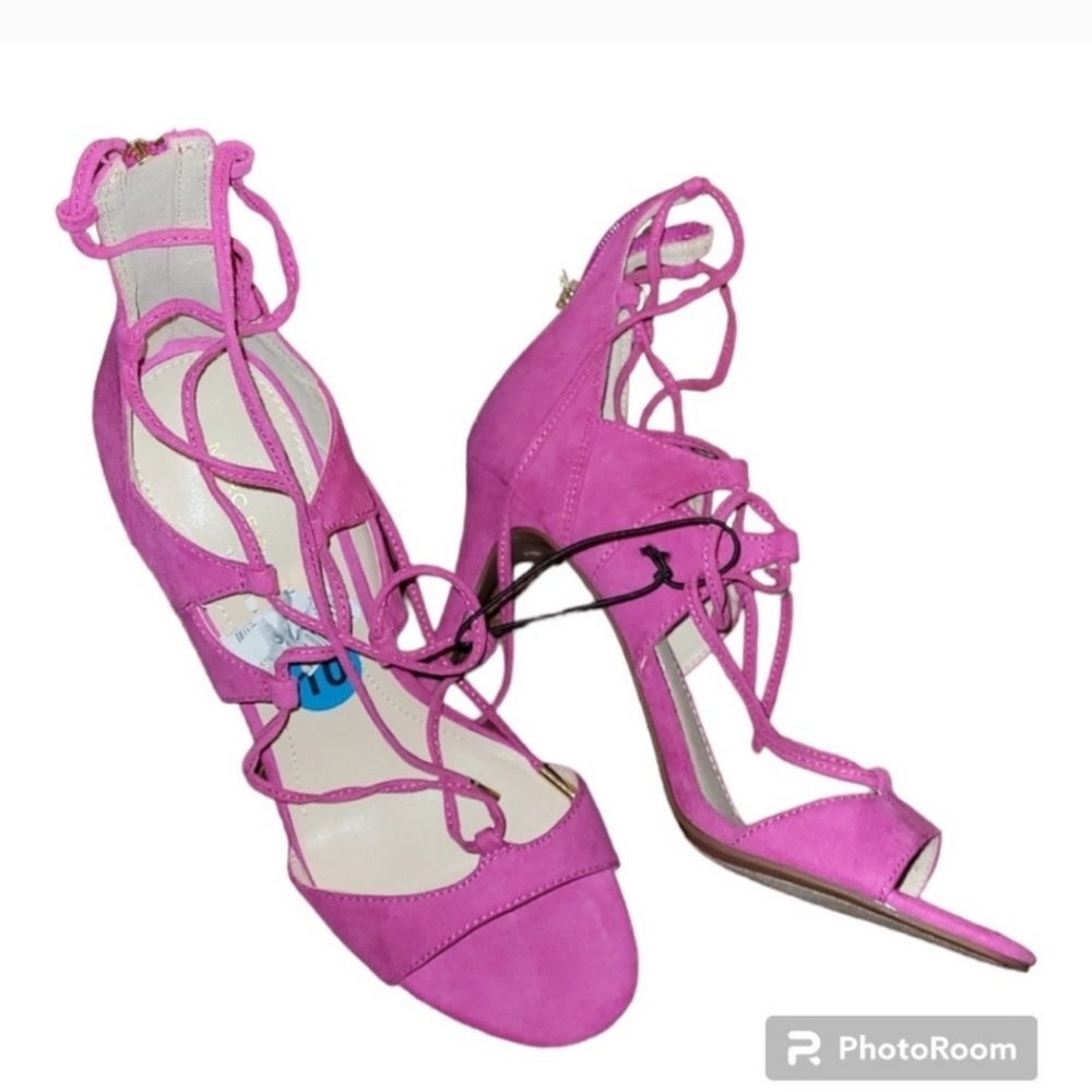 💕NEW Marc Fischer Fuschia Faux Suede Lace Up Heels💕